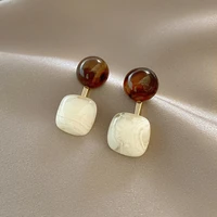 autumn and winter new brown earrings retro matte earrings acrylic womens metal personality pendant earrings fashion jewelry