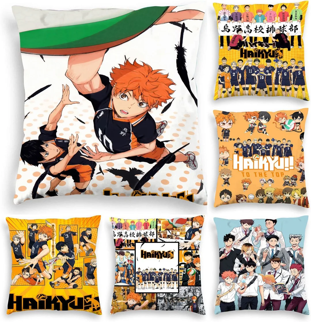 

45X45 cm Haikyuu Volleyball Haikyuu!! Pillowcase Boho Safa Throw Pillow Cover Hugging Body Boyfriend High School Cushion Waifu