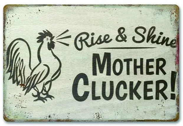 

Lplpol Rise and Shine Mother cluckers Metal Sign 10" x 14"