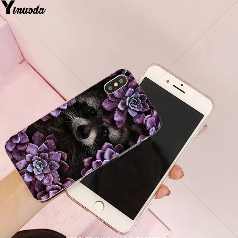 A7 Yinuoda животное енот арт шаблон ТПУ мягкий чехол для мобильного телефона Apple iPhone 8 7 6 6S Plus X XS MAX 5 5S SE XR чехол - Цвет: A7