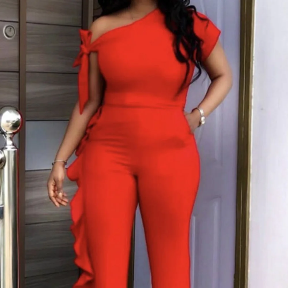 Красный комбинезон в африканском стиле Модель 2020 года Сезон лето Женские