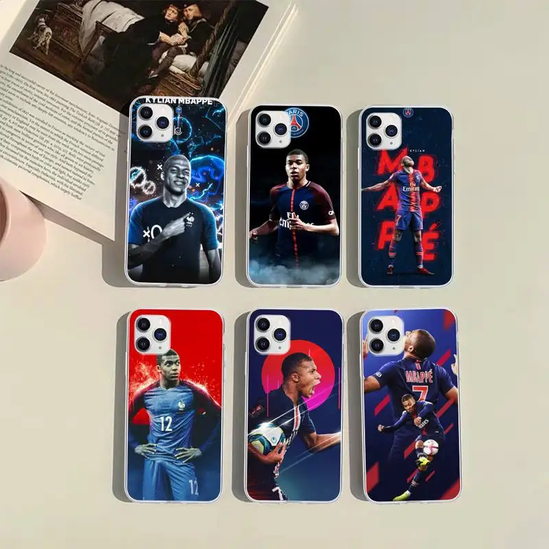 

France-Football-Star-Kylian-Mbappe Phone Case For iphone 13 12 11 x xs xr 7 8 6 se 5 pro max mini 2020 soft Cover Fundas TM