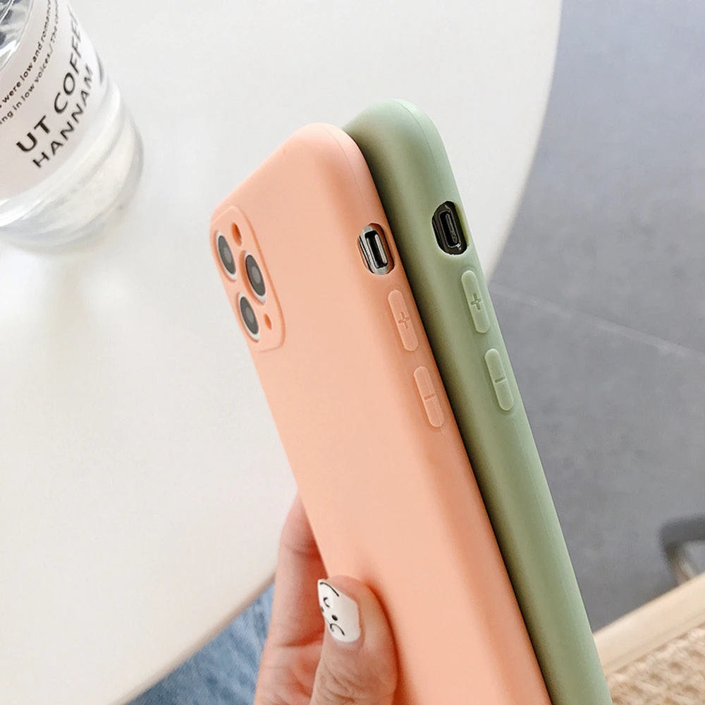 Candy Color Phone Case For iPhone SE 2020 11 Pro Max X XR XS 7 8 6 6s Plus Simple Protector Soft Back Cover Dirtproof | Мобильные
