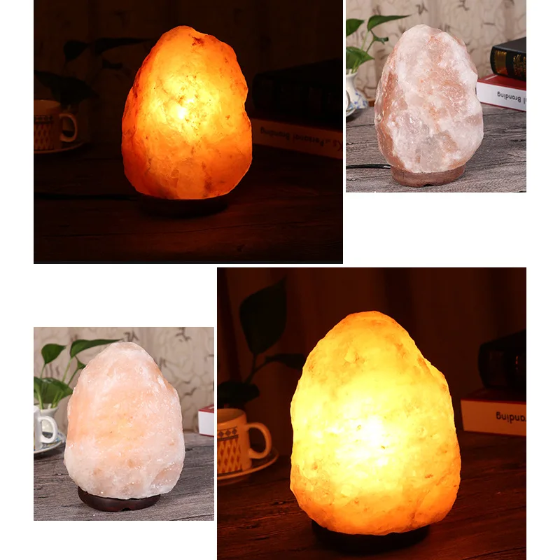 Лампа в виде соли из натурального хрусталя креативный ночник с теплым свинцом