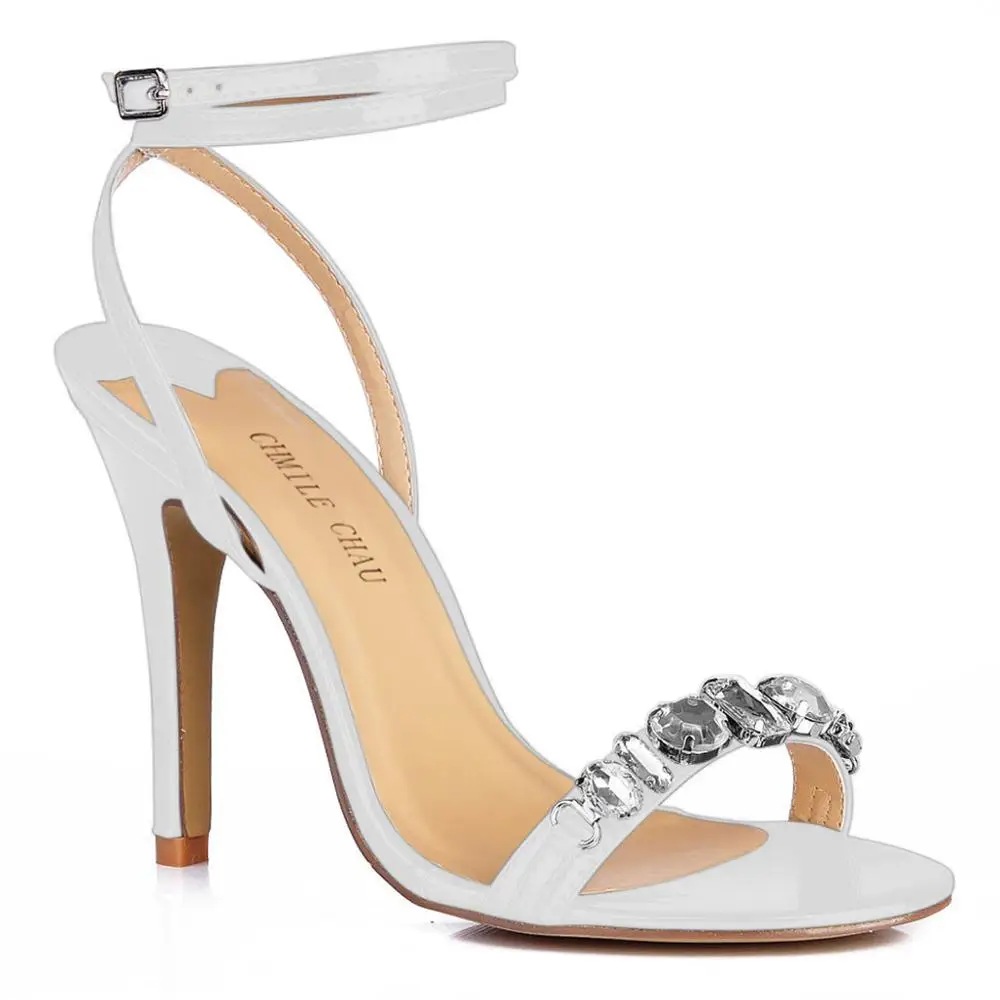 Пикантная Свадебная вечеринка Ремешок на щиколотке высоком каблуке Сандалии с