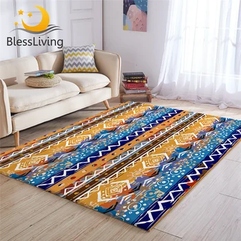 BlessLiving Aztec Large Carpets for Living Room Southwestern Floor Mat Boho Tribal Area Rug 122cmx183cm Geometric Alfombra 1