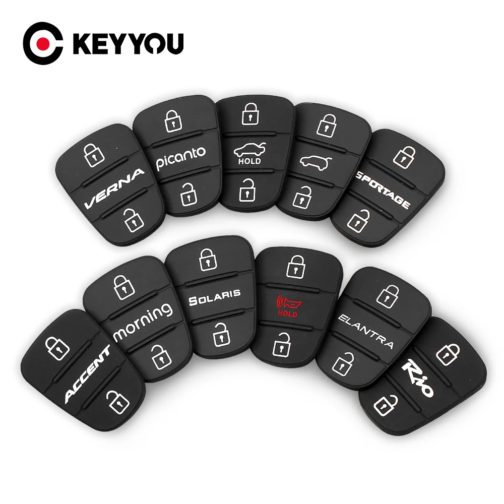 Резиновые кнопки KEYYOU 3 для Hyundai Picanto Solaris RIO Sportage Elantra Kia Verna складной чехол
