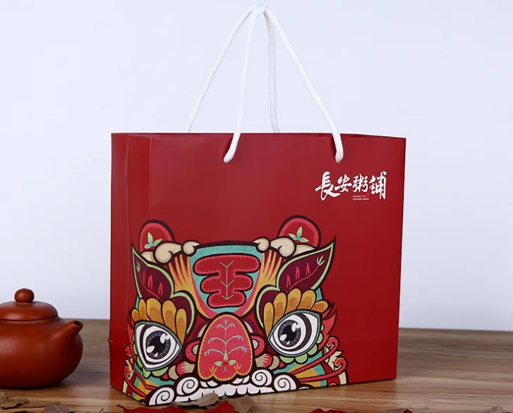 Недорогой розничный пакет из бумаги для подарков с пользовательской печатью и вашим собственным логотипом -- C2221.