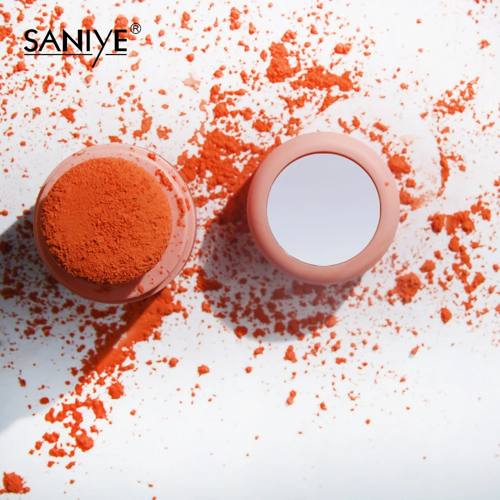 4 цвета румяна для макияжа SANIYE матовые с молочным жемчугом и губкой лица зеркалом