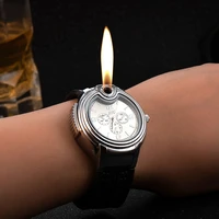 men watch lighter 2 in 1 creative watches sports windproof cigarette lighters men gift casual quartz male clock mecheros