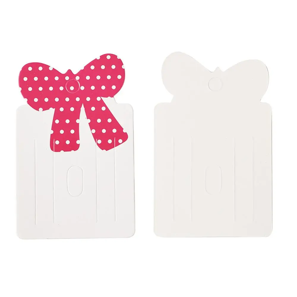 100pcs Bowknot Hair Clip Display Paper Cards Jewelry Hair Accessories Display Holder Rectangle