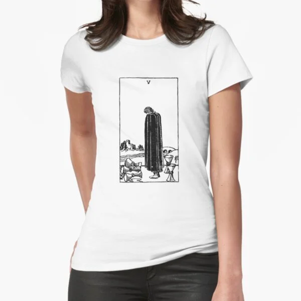 

Card 5 Of Cups Five Of Cups Black Andamp White T-Shirt Print Top