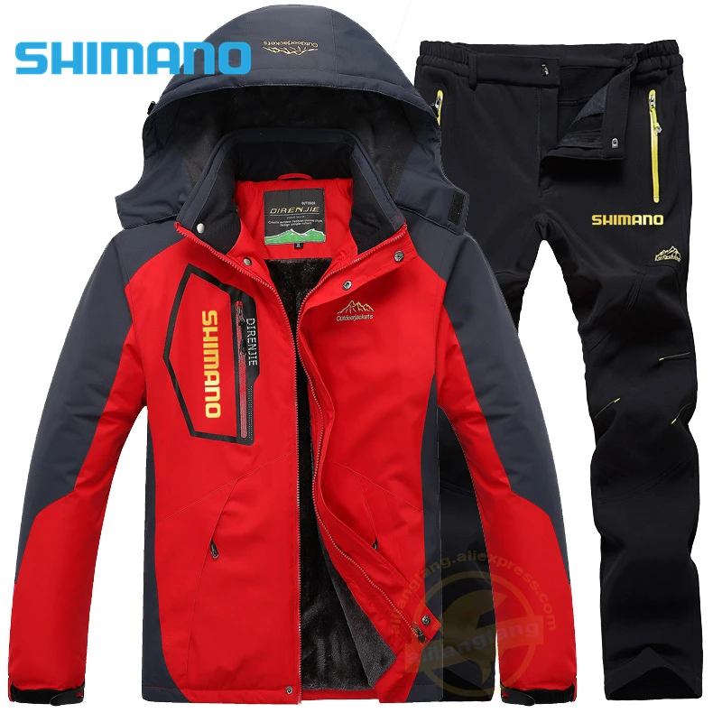 

SHIMANO Fishing Jackets Outdoor Sport For Fishing Clothes Winter Plus Velvet Fishing Suits Men's Waterproof Windproof Clothing