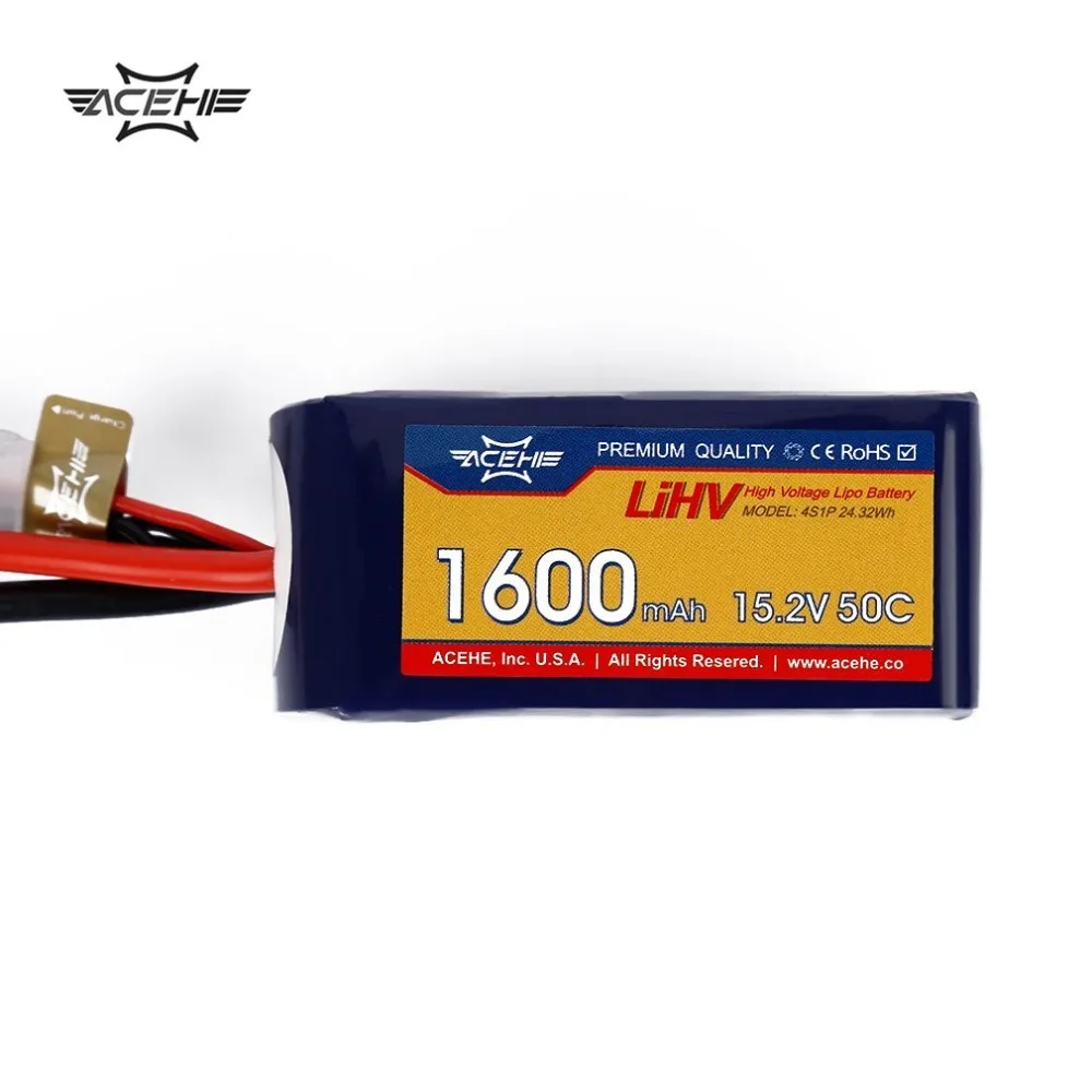 1 шт. ACEHE 15,2 V 1600mAh 50C 4S1P 24,32wh с XT60 вилкой высокого напряжения Lipo батарея