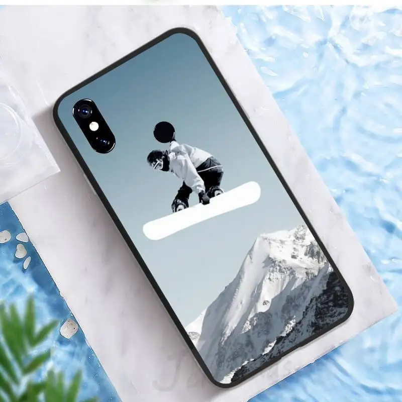 

skiing Winter Snow sports snowboard skis Phone Case For Xiaomi Redmi note 4 4X 8T 9 9s 10 K20 K30 cc9 9t pro lite max