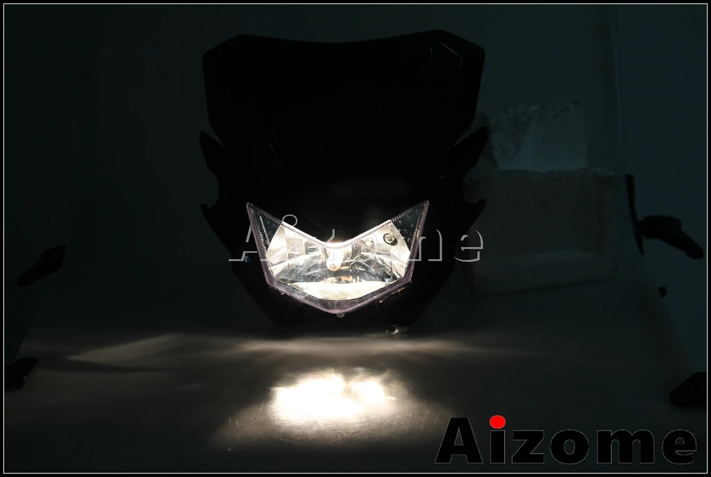 

12V Motocross Headlight Headlamp 35W Bulb Head Light For Kawasaki KX125 250 450F 450R KLX450 KLX 150 Supermoto Dirt Bike Enduro