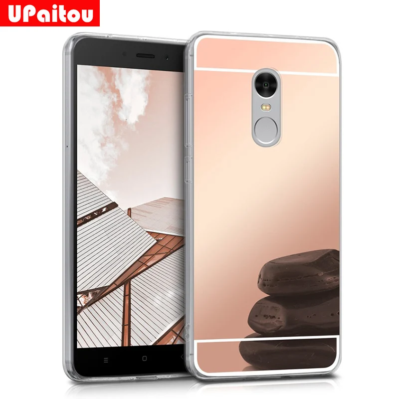 Зеркальный чехол UPaitou для Xiaomi Redmi 3S 4A Note 5A Prime 4 4X Pro 5 Plus из ТПУ акриловый + Мягкий
