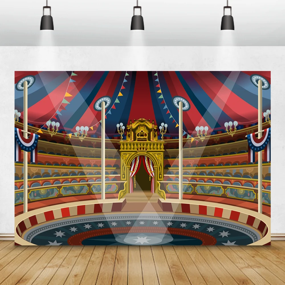 

Laeacco Roman Colosseum Circus Stage Tent Animals Show Hall Baby Birthday Backdrops Photography Backgrounds For Photo Studio