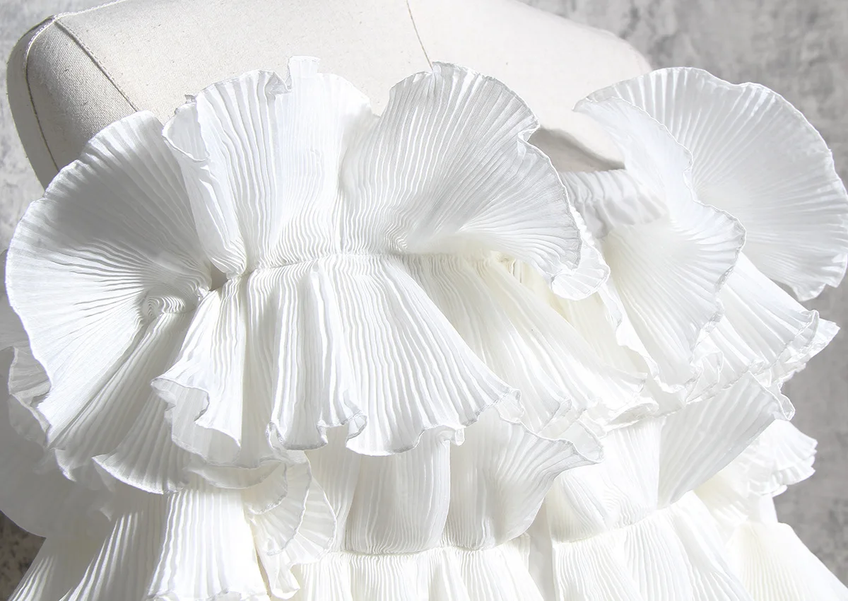 

Women Crinkled Off Shoulder Shirt Long Sleeve White High Street Summer Blouse Tops 2020