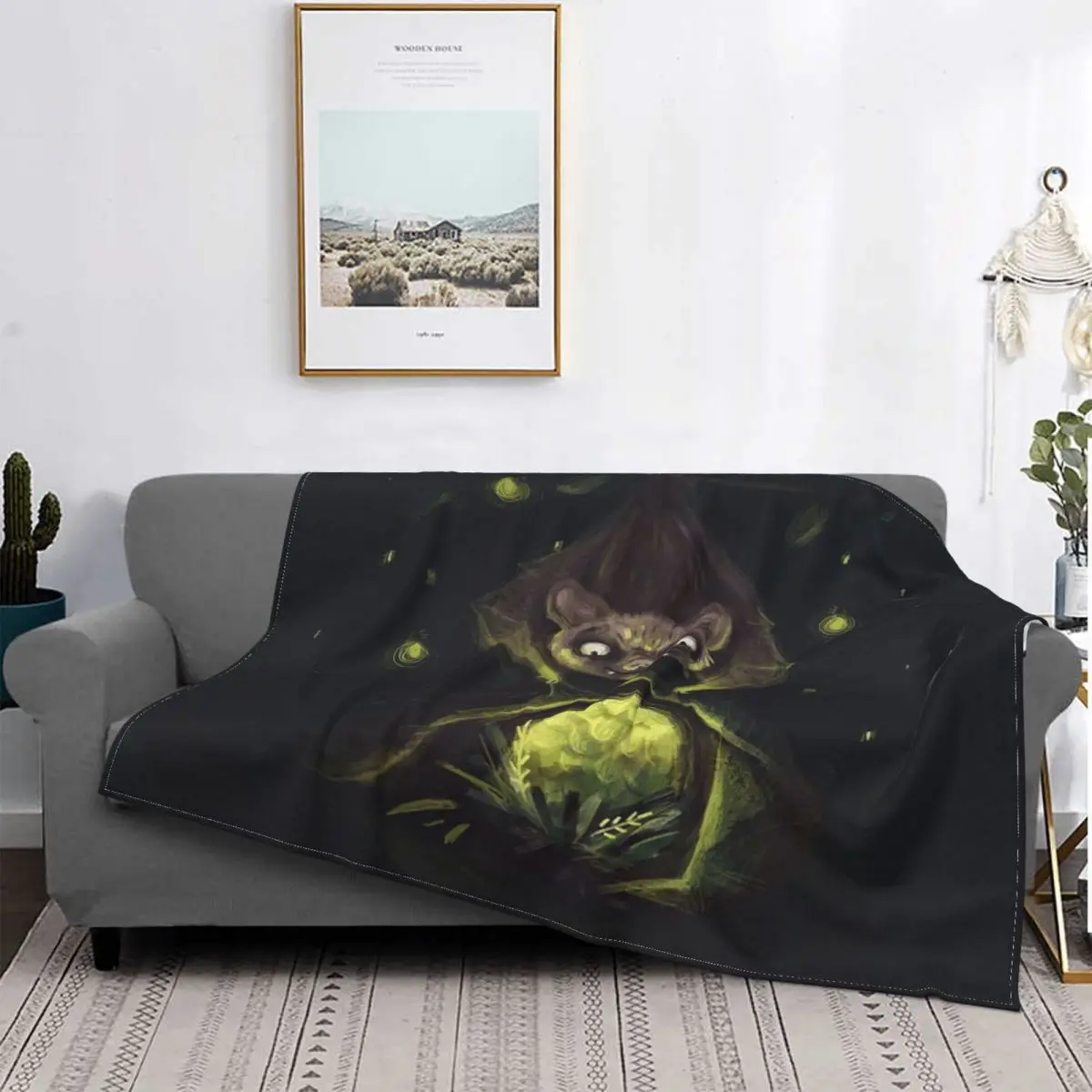 

Bat Pattern Blanket Velvet Printed Animal Cute Breathable Super Soft Throw Blanket for Home Couch Bedspreads