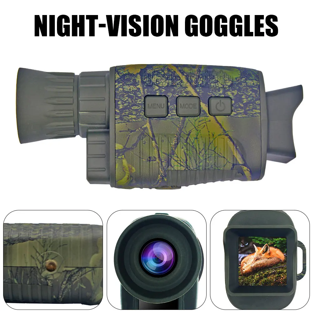 

5-кратная цифровая камера ночного видения, монокулярная наружная инфракрасная охотничья камера с дальним зумом, устройство ночного видения...