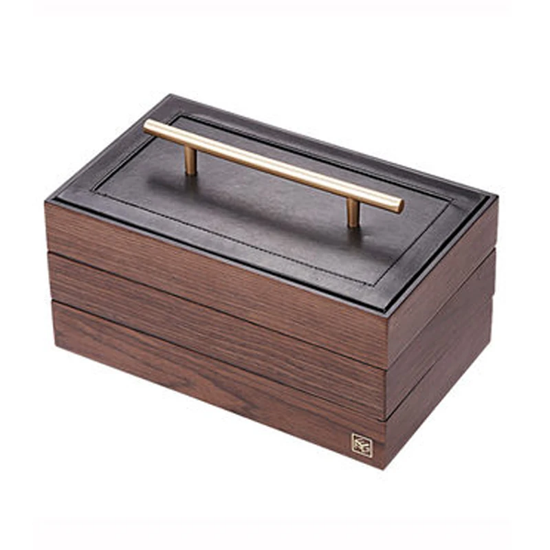Трехслойная и 4 слойная новая деревянная шкатулка для ювелирных изделий с ручкой