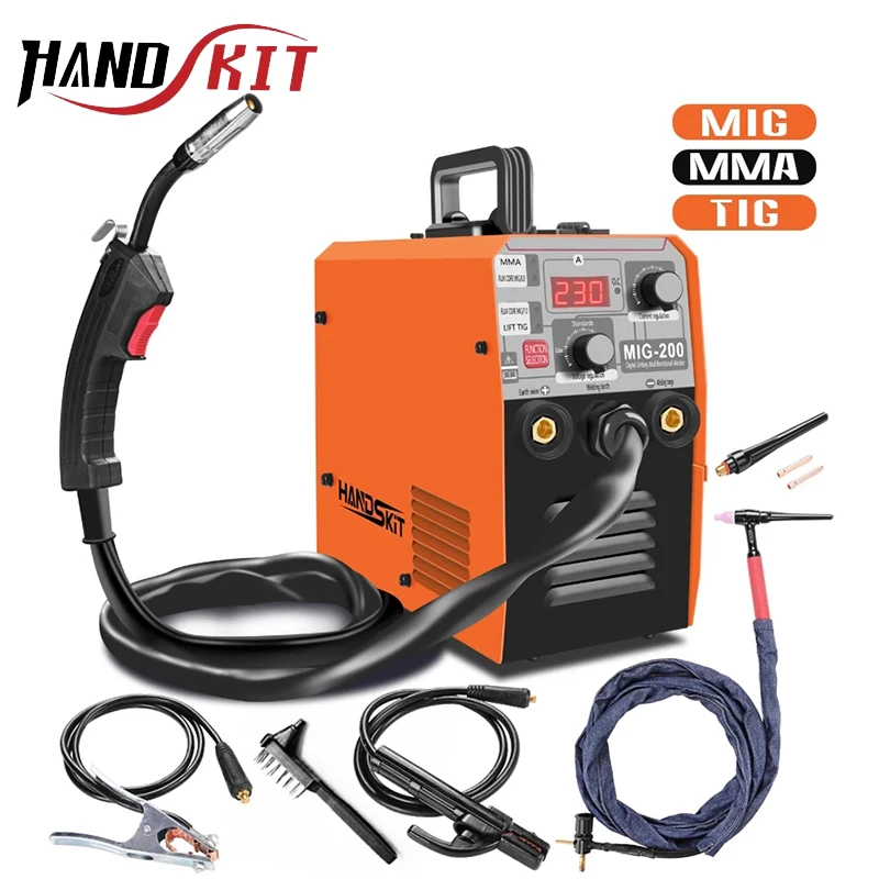 Сварочный аппарат Handskit 4 в 1 MIG 200 MMA TIG 220 В Электрический сварочный для точечной