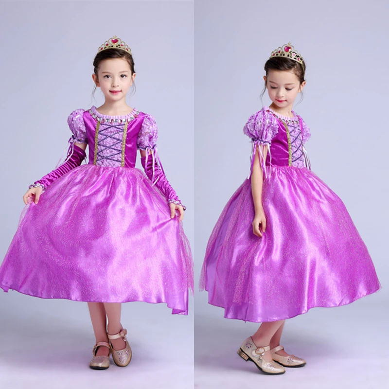 Fancy Girls Dress Princess Halloween Cosplay Costumes Dresses Party Up Purple Beauty Kids Clothes | Детская одежда и обувь