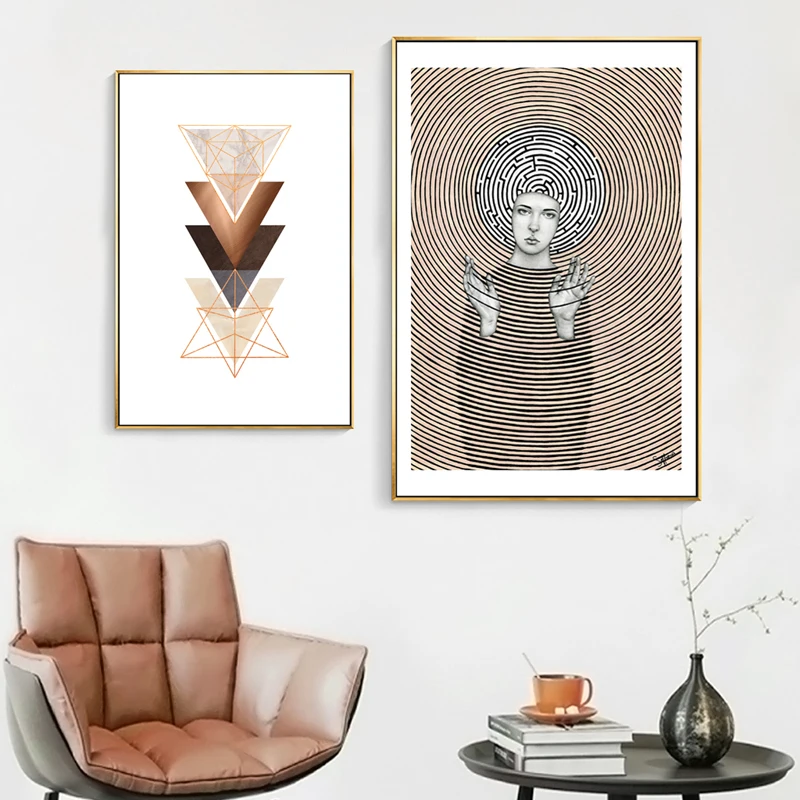 

Character Geometry Nordic Style Posters and Prints Wall Art Canvas Abstarct Painting Wall Picture for Living Room Home Decor