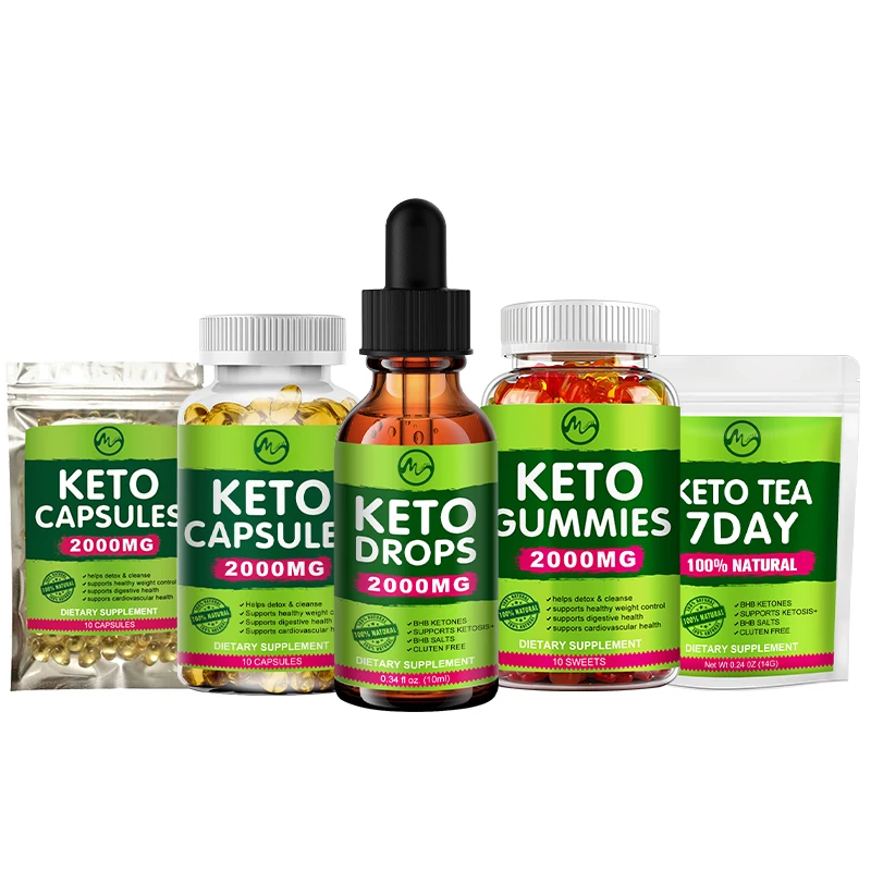 

Minch Keto Supplements Set Ketogenic Diet For Weight Loss, With Ketone Drops BHB Gummies Detox Tea Keto Capsules for Men & Women