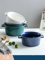 1 2l houseware kitchen utensils porcelain soup bowl bake tableware ceramic bowl salad bowls plates for soup utensils for kitchen