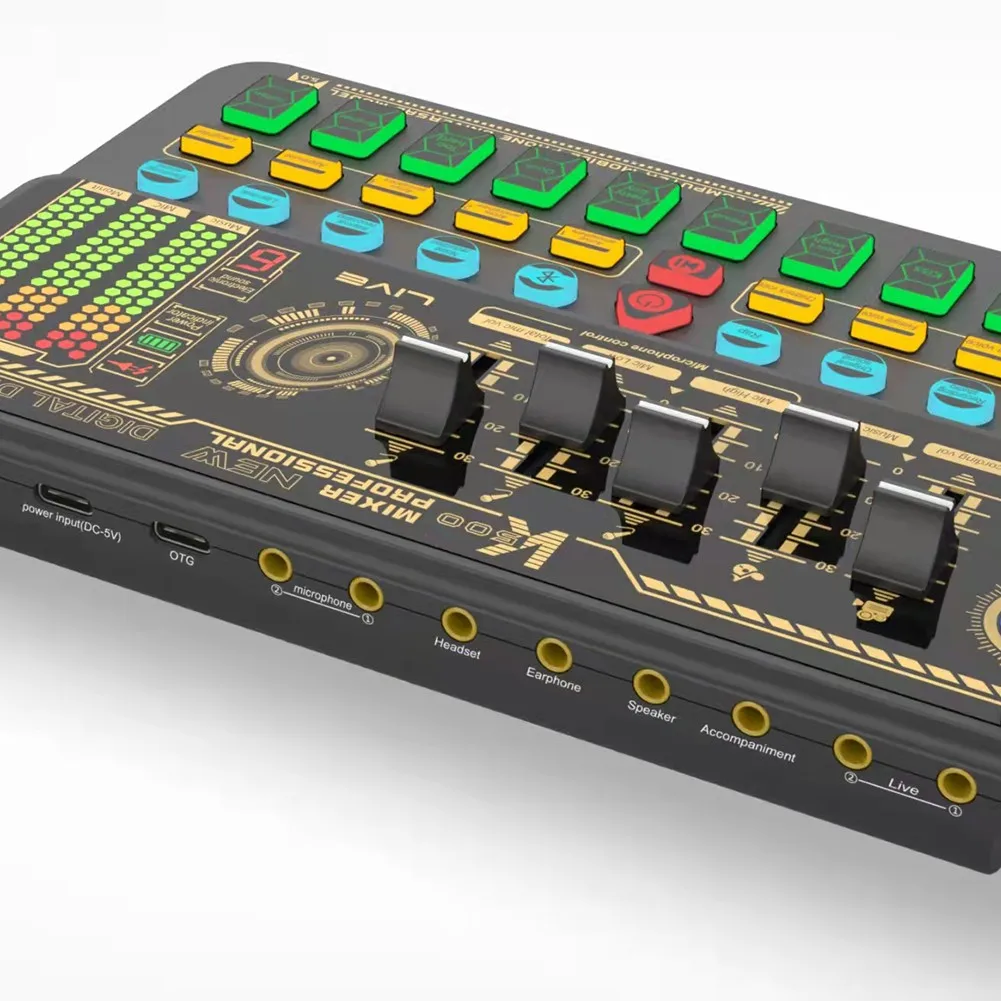 

SK500 Live Sound Card Multi-Function Mixer Sound Card Professional Recording Live Broadcastequipment For Web Livebroadcast