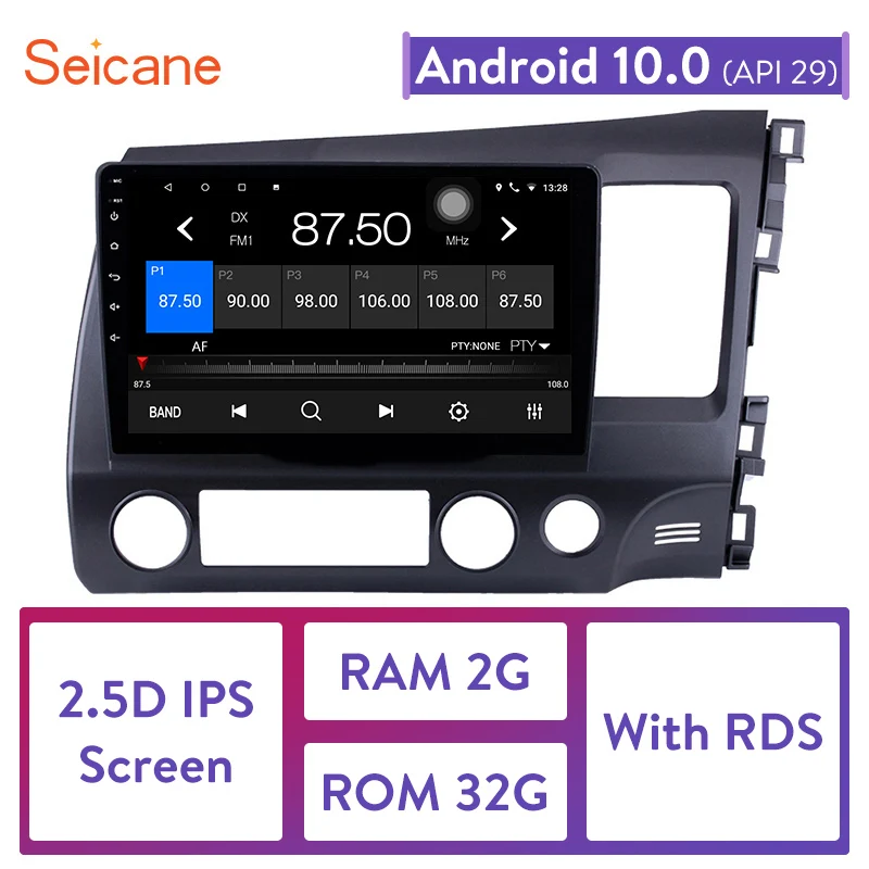 Seicane 10 1 дюймов Android 0 gps навигация автомобильное радио Bluetooth Мультимедиа для HONDA CIVIC