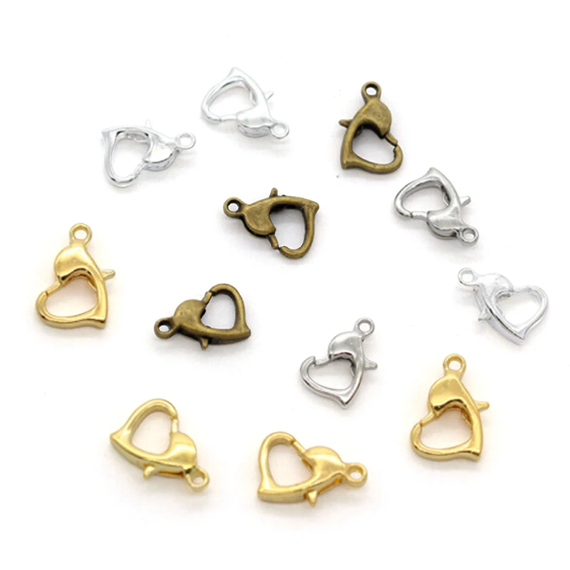 Классическая застежка-карабин в форме сердца для изготовления ювелирных изделий