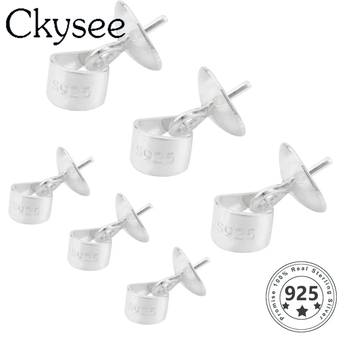 Ckysee 10 шт./лот высококачественные круглые жемчужные шапочки из стерлингового