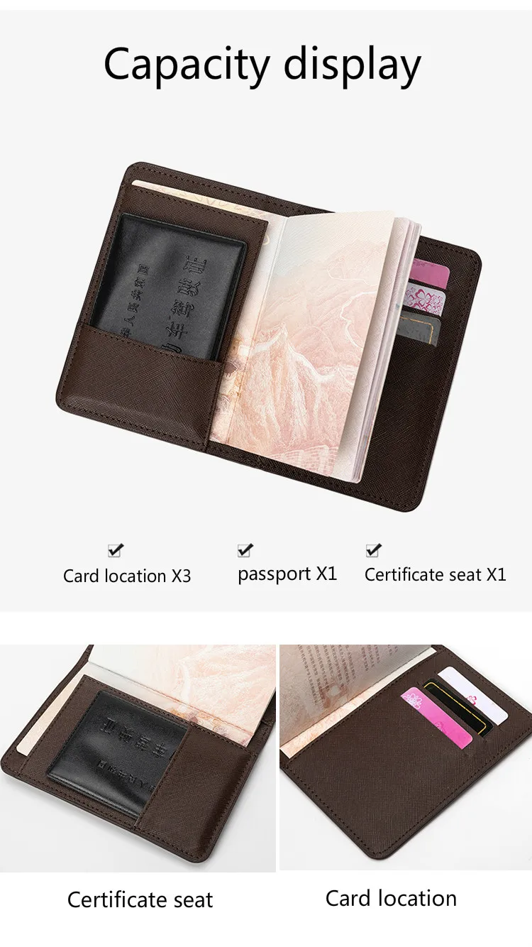 

Fashion Plaid pattern Leather Travel Passport Holder Travel Document Cover Passport Cover Card Credit Covers Passport Bag Wallet