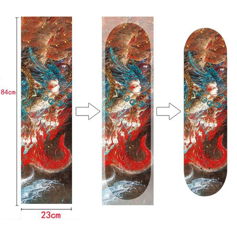 

84x23cm 1PC Skateboard Griptapes PVC&Silicon Graphic Skateboard Mini Longboard Deck Grips Sand Paper
