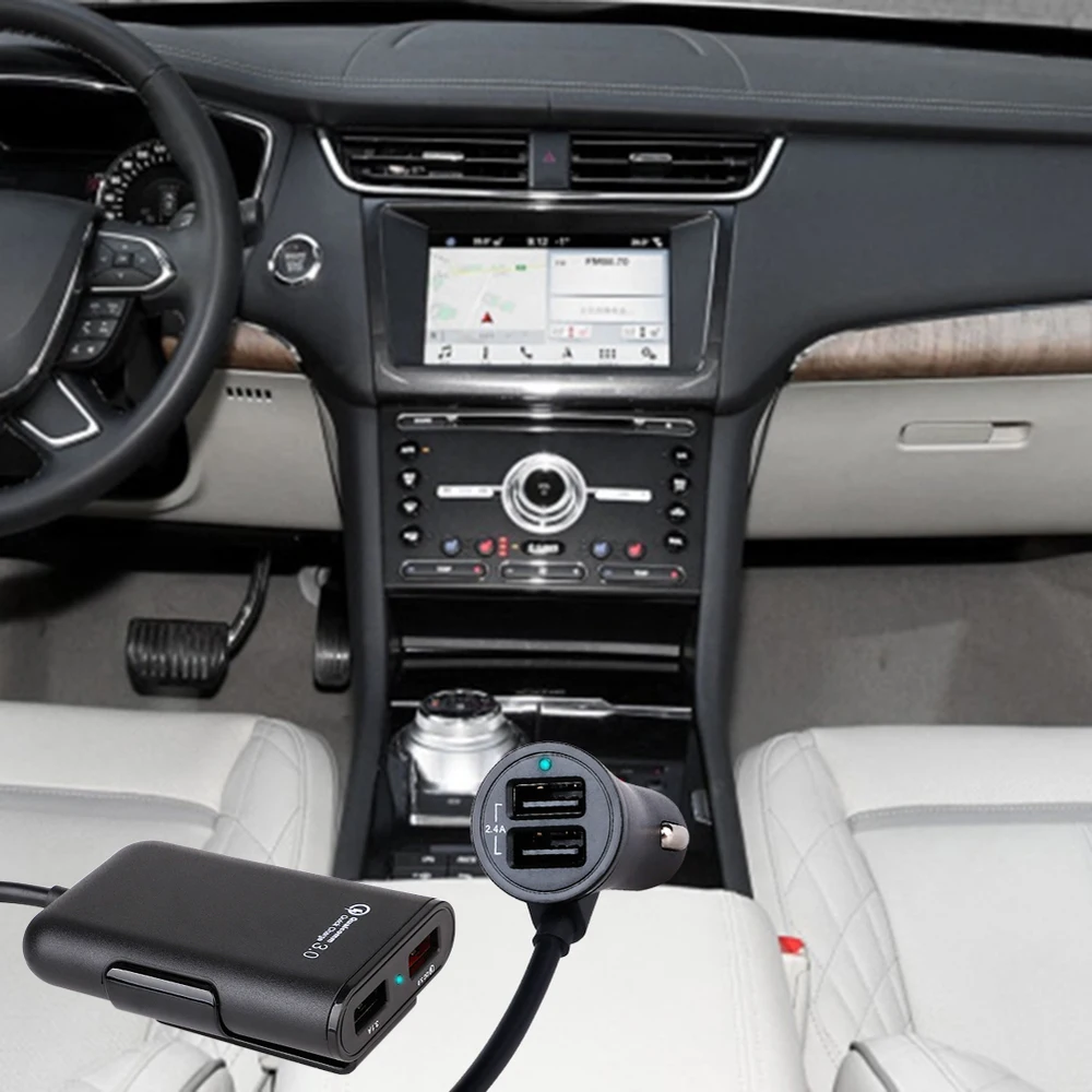 Портативный зарядный адаптер с 4 USB портами для Samsung автомобильное быстрое