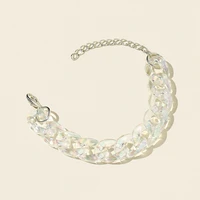 fashion charm acrylic transparent irregular geometric link thick chain bracelets for women hip hop exaggeration bracelet jewelry