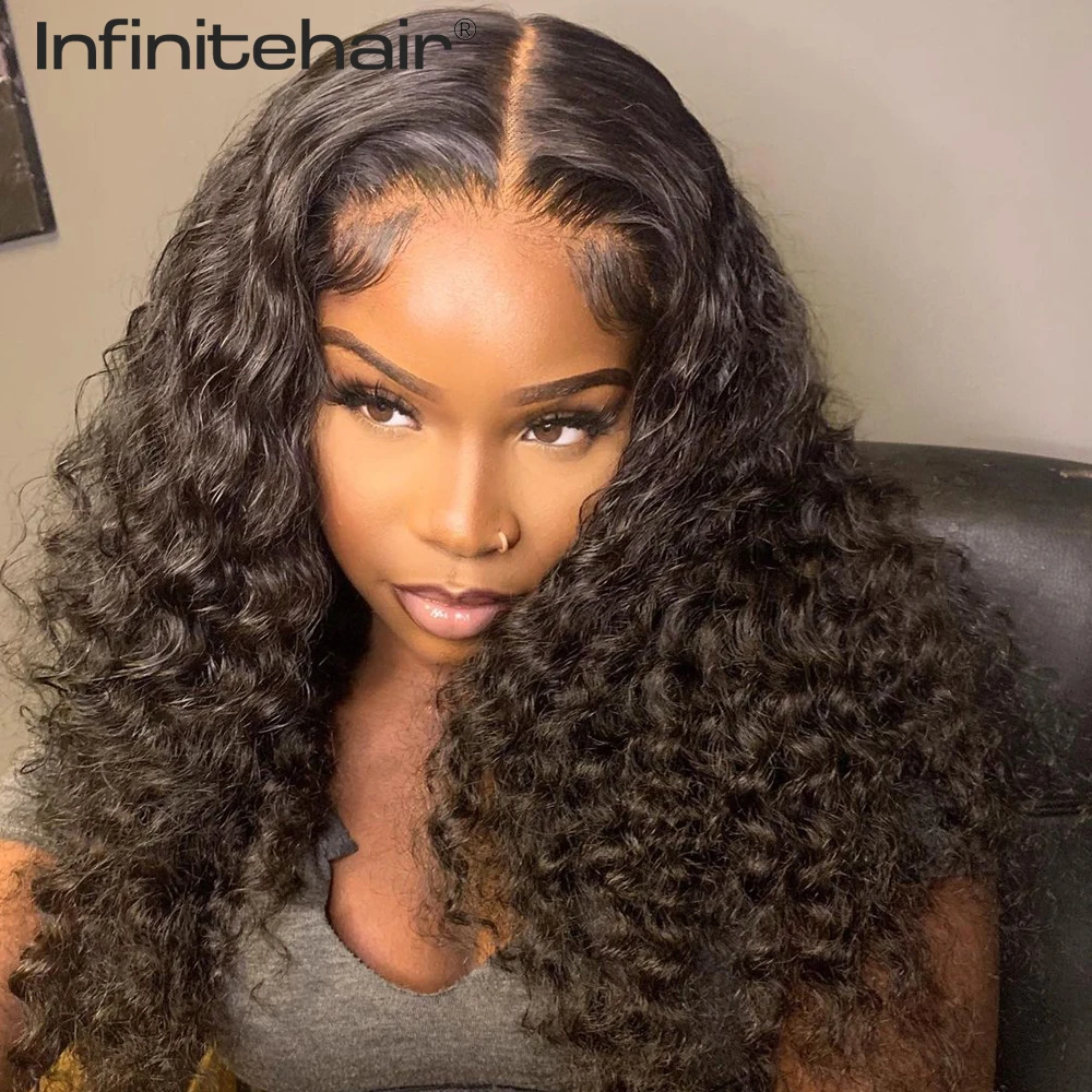 Water Wave Middle Part 13*1 T Part Lace Front 150% Density Human Hair Wigs Remy Brazilian Hair Pre Plucked Lace Wig