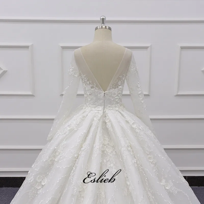 SJ105 реальное фото оптовая цена цвет слоновой кости о-образный вырез длинный рукав