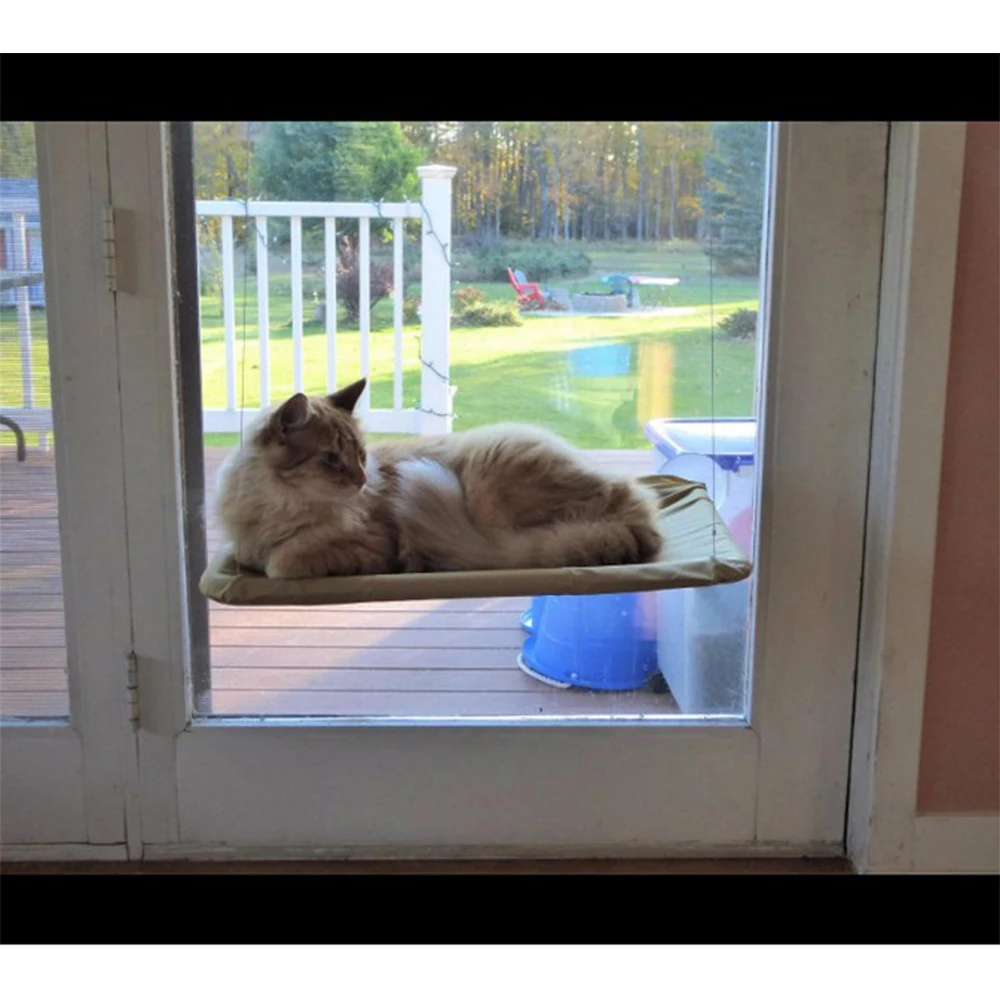 Подставка под окно для кошек шезлонг на присосках гамак кровать 20 кг удобное