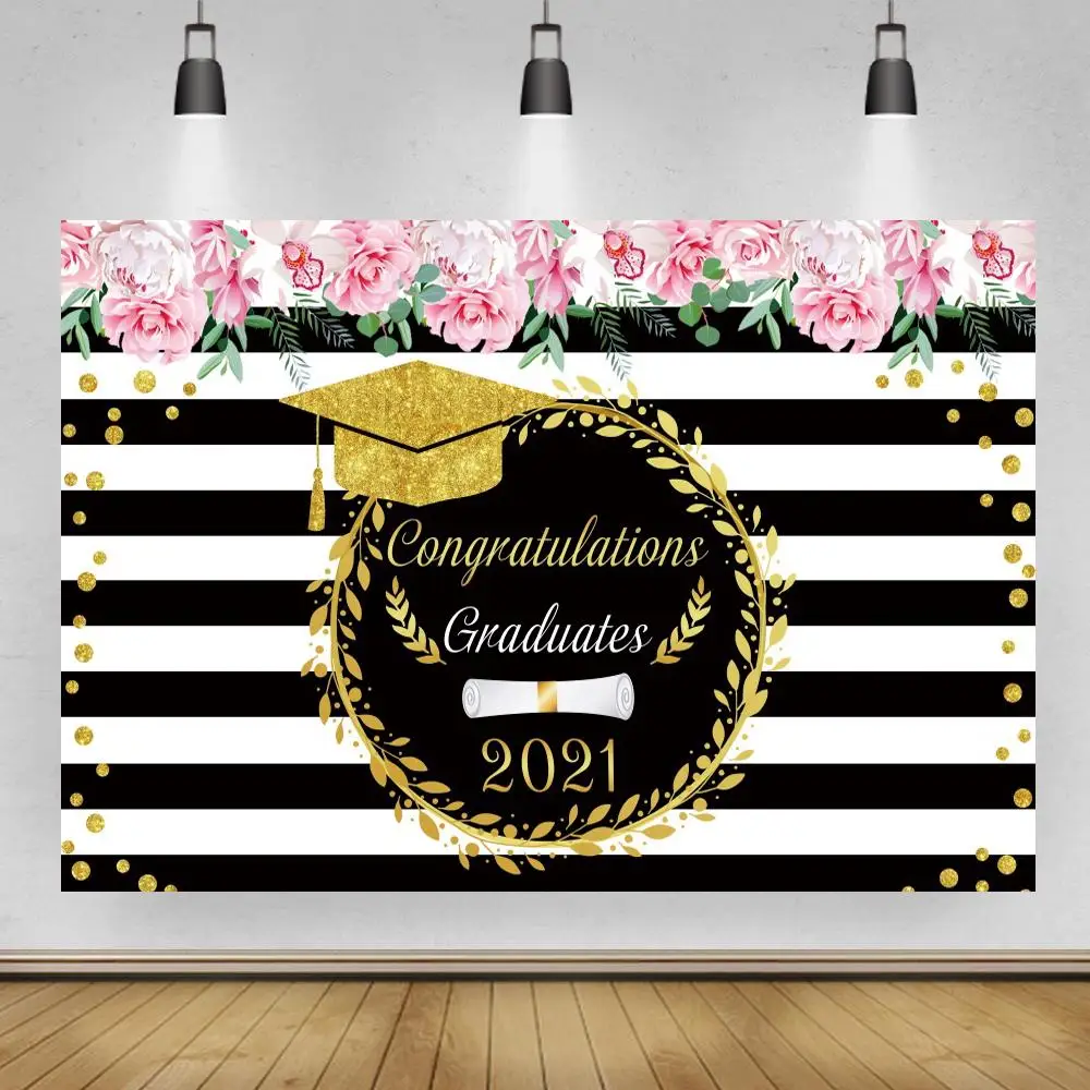 

2021 Graduation Season Celebrate Stripes Photography Backdrop Photographic Decoration Backgrounds For Photo Studio