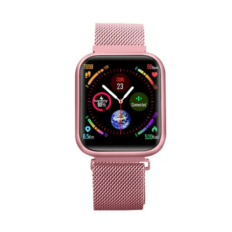 E Полный сенсорный экран Смарт-часы женские мульти-спортивный режим Smartwatch IP68 Водонепроницаемый фитнес-трекер носимое устройство для Apple - Цвет: E