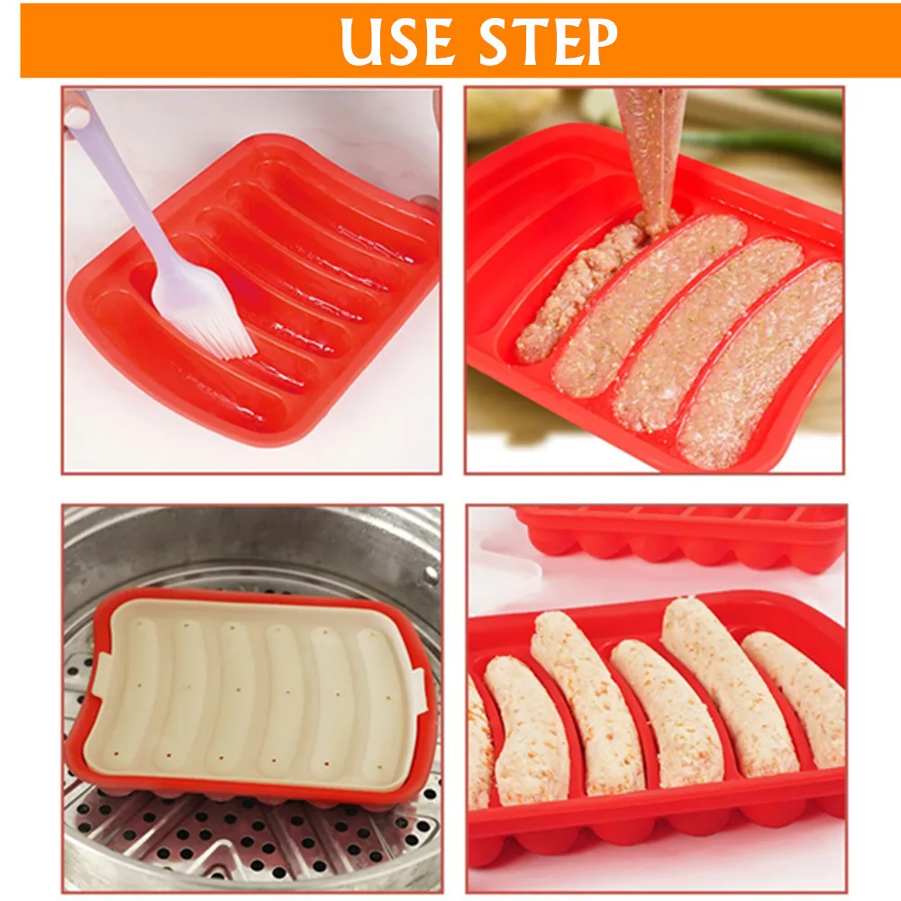 Форма для изготовления колбасы силиконовая многоразовая форма хот-догов и
