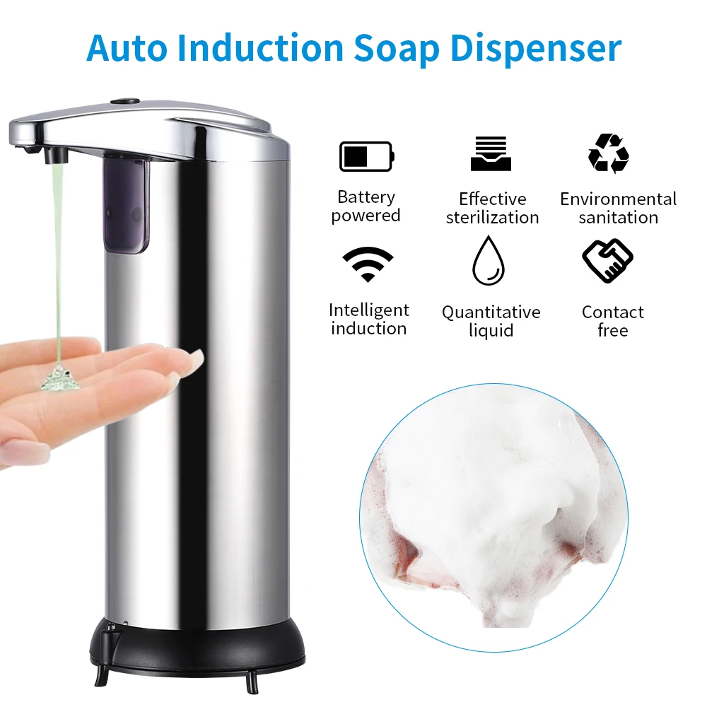 

Handwash Gel Dispenser Intelligent Touchless Automatic Stainless Steel Induction Cleaning Accessory Pattern Random