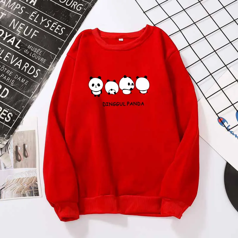 

kpop ulzzang bangtan Women Hoodie Stitch Girly cartoon panda print Sweatshirts vogue Pullovers Harajuku Hooded Corps top 2021