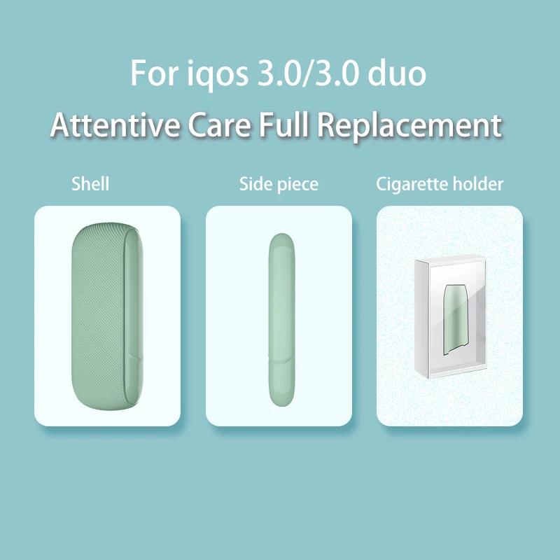

New waterproof twill Silicone Case+side cover+cap For IQOS 3 Decoration Accessories Replaceable for iqos 3 duo