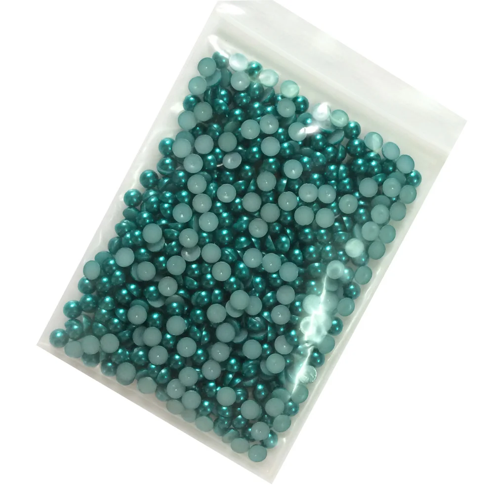 Бирюзовый зеленый полукруглый жемчуг 5 мм иммитация искусственного кабошона