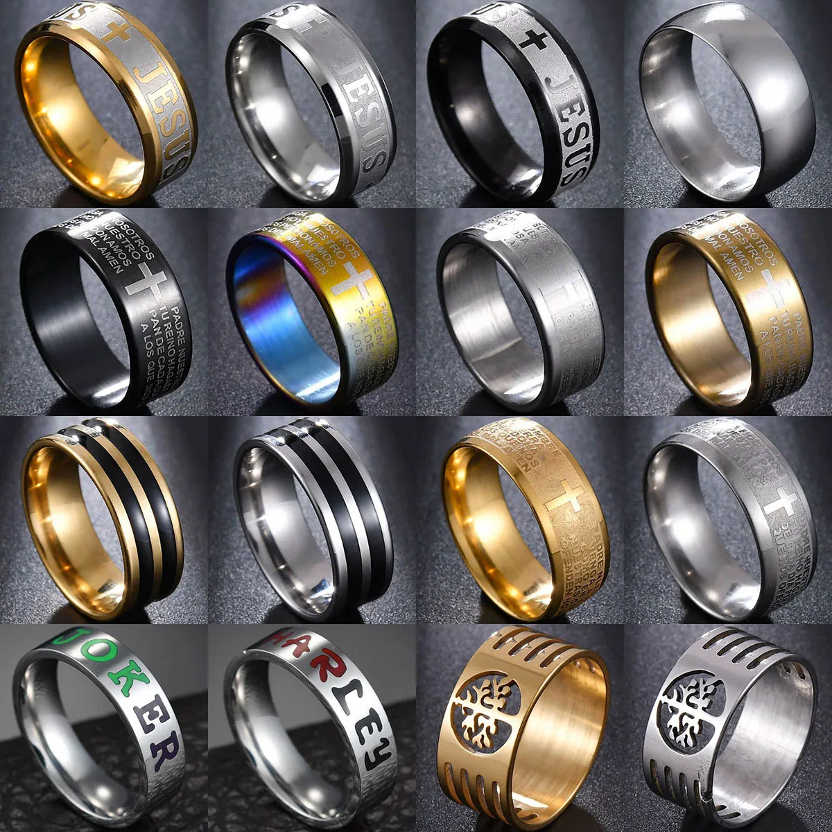 Мужское и женское кольцо для молитвы с надписью на английском языке|Кольца| |